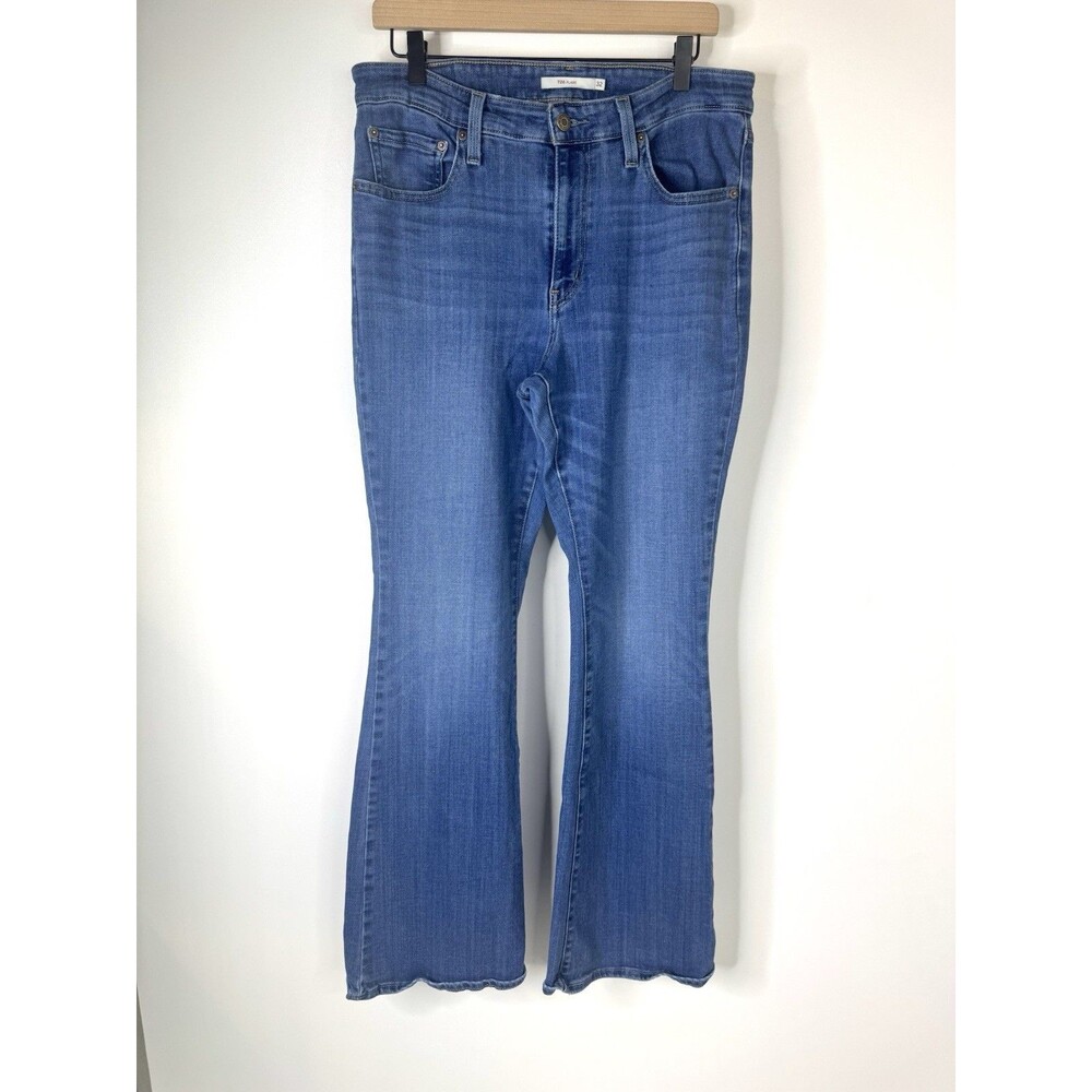 Levi's 726 Jeans Womens 32 Flare High Rise Blue Denim Stretch Retro Classic Boho